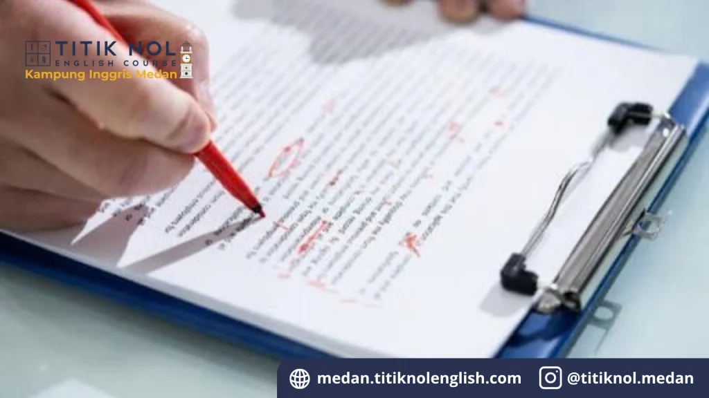 Contoh lima essay bahasa Inggris dengan struktur, kosakata penting, dan terjemahan untuk latihan writing.